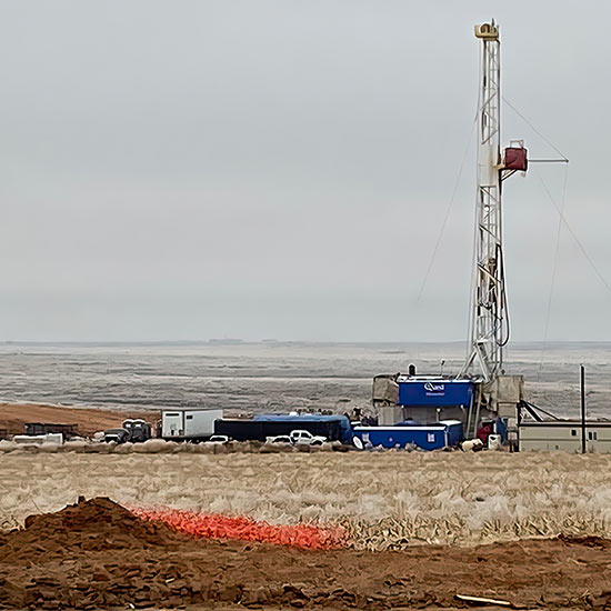 oil rig on prairie drilling for oil in Oklahoma